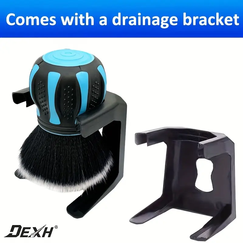 Curve Ball Detail Brush with Storage Rack, Ultra-Soft Car Brush, Suitable for Large Area Cleaning Inside and Outside the Car, Interior and Exterior Detail Brush - Blue Car Detailing Tools Car Detailing Kit, Detailing Products