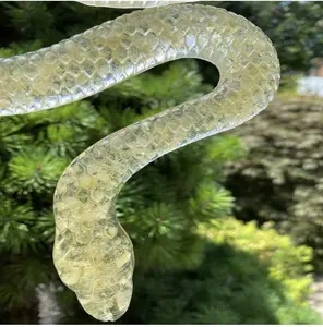 Carved Citrine Chip Snake Resin Filled Crystal Collector Unique US Crafted Decorative Piece