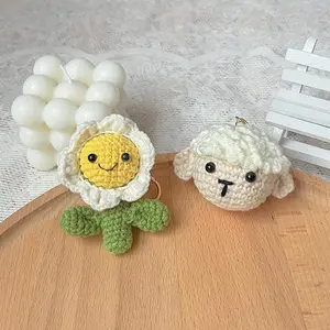 Cute Crochet Sheep & Cactus & Cabbage Design Keychain, 1 Count Creative Hand-woven Doll Keychain, Perfect for Mom, Friends Or Anniversary Gift
