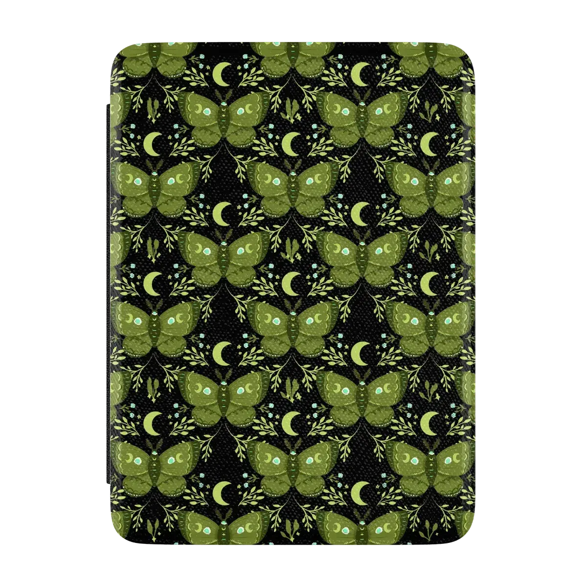 Casely Tablet Cover - Mystic Moths Design, Green Twilight Color, Tablet Accessories