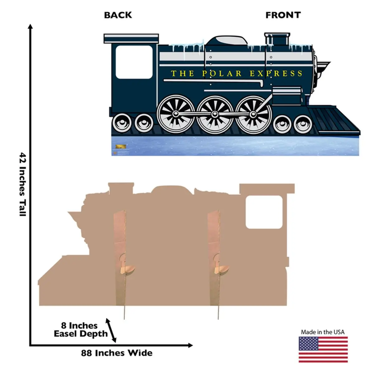 212 MAIN Polar Express Advanced Graphics Cardboard Train Stand-in Cutout, 42x88 in Large Size, Room Decor, Holiday Party Decoration for Living Room