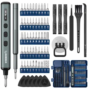 STREBITO Mini Electric Screwdriver Set, 67 in 1 Electric Precision Screwdriver - 50 S2 Magnetic Bits, 5 Torque Settings, 4 LED Lights, Electric Screwdriver Kit for PC Phone Laptop Camera Electronics