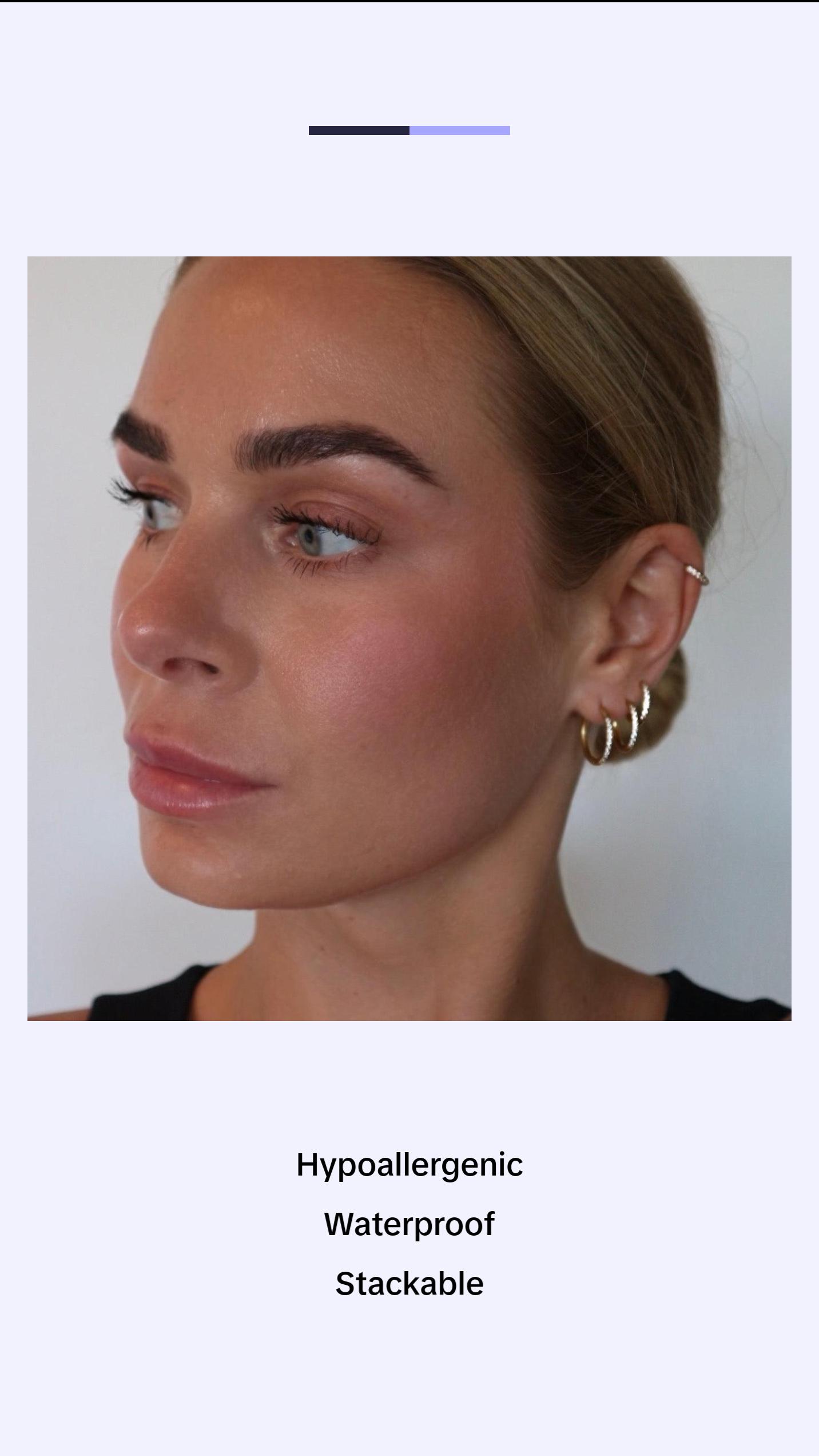 Sofia Stackable Pavé Huggie Earrings 18k Gold Plated Waterproof and Hypoallergenic Mini Earrings trendy earring