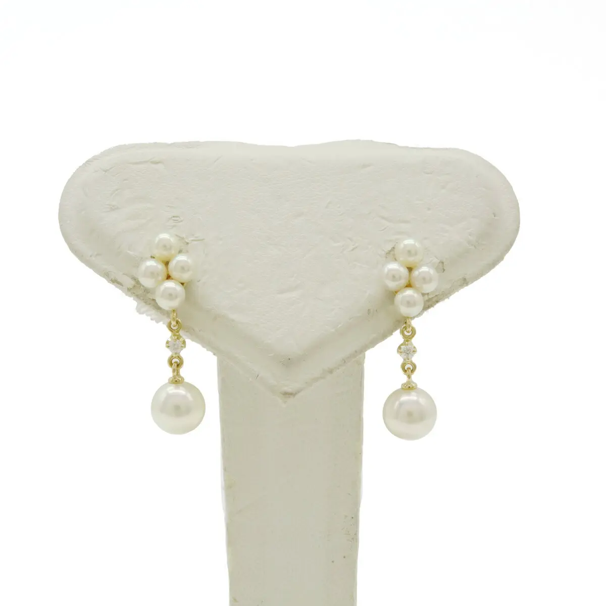 Mikimoto Pearl Au750 Diamond Earrings