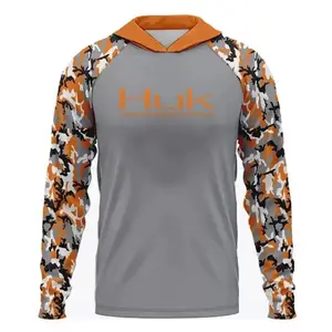 Men's high-performance fishing quick drying hooded sweatshirt -50+sun protection, breathable camouflage long sleeved shirt, suitable for outdoor use.