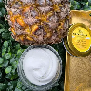 Pine Crush Whipped Sugar Scrub – Pineapple Exfoliating Glow Polish (113 g)