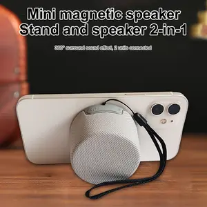 1pc Magnetic Wireless Speaker, Mobile Phone Magnetic Bracket Wireless Speaker 2-in-1, Portable Mini Speaker, Can Be Used as a Mobile Phone Holder, Outdoor Wireless Speaker, Home, Outdoor and Travel Portable Speaker.