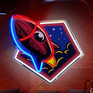 Retro Rocket Neon Sign, Space Ship LED Neon Light for Wall Decor, USB Powered Aesthetic Neon Lamp for Game Room, Bedroom, Man Cave ,Party, Cool Space Themed Gift for Teens,Space Lovers