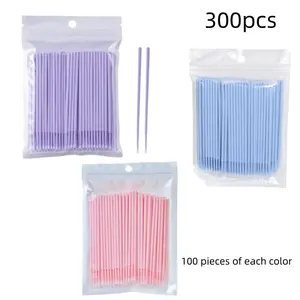 Extra Fine Tip Eyeliner Swab, 300pcs/set Eye Makeup Applicator Swab, Eyeliner Remover Brush, Makeup Tool for Women & Girls, Cotton Swabs