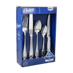 Oster 20-Piece Stainless Steel Flatware and Steak Knife Set