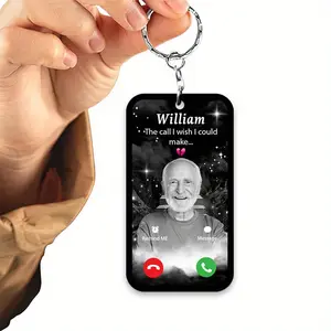 [Memorial Keychain Gift] Custom] The Call I Wish I Could Take Keychain - Custom Photo and Name Keychain - Personalized The Call I Wish I Could Make Memorial Keychain with Picture, Sympathy Bereavement Gift