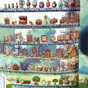 Beautiful Day Adventure Game Series Scenery Pet Tape Set, 6 Pieces, Ideal for Crafting and DIY Projects, Durable and Easy to Use