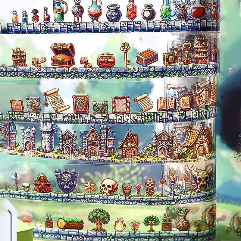 Beautiful Day Adventure Game Series Scenery Pet Tape Set, 6 Pieces, Ideal for Crafting and DIY Projects, Durable and Easy to Use
