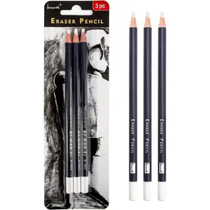 3pc Eraser Set - Fine Detail Eraser for Sketching, Charcoal Drawings & Colored Pencils