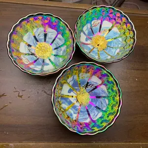 Handmade tea cup carving luminous combination cup