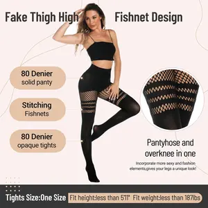 Women Sheer Tights Pantyhose Fishnet Cut-out Mesh See Through Stockings for Lolita Cosplay