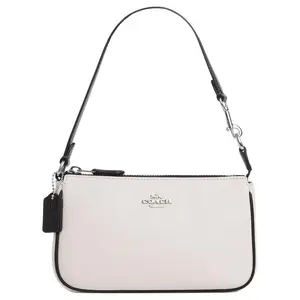 Coach Nolita 19 Small Leather Crossbody Handbag for Women, Logo-Embossed Smooth Leather, White