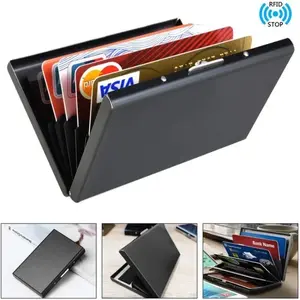 Ultra-Thin Stainless Steel Business Card Holder, Desk Accessories: Multi-Layer Slip-Resistant Magnetic Design, Anti-Rust Coating, Compact & Durable, Ideal for Professional Gifts, Office Networking, Travel & Meetings, Metal Finish, Packaging