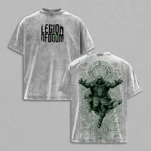 DOOM Game Doctor Doom' Legion Of Doom Dark Sorcery Scene | Vintage Washed Graphic Tee | Oversized Heavyweight Game Shirt | Dark Fantasy Villain Streetwear | High-Quality Cotton Fabric | Unisex Game Merch | Gift For Gamers