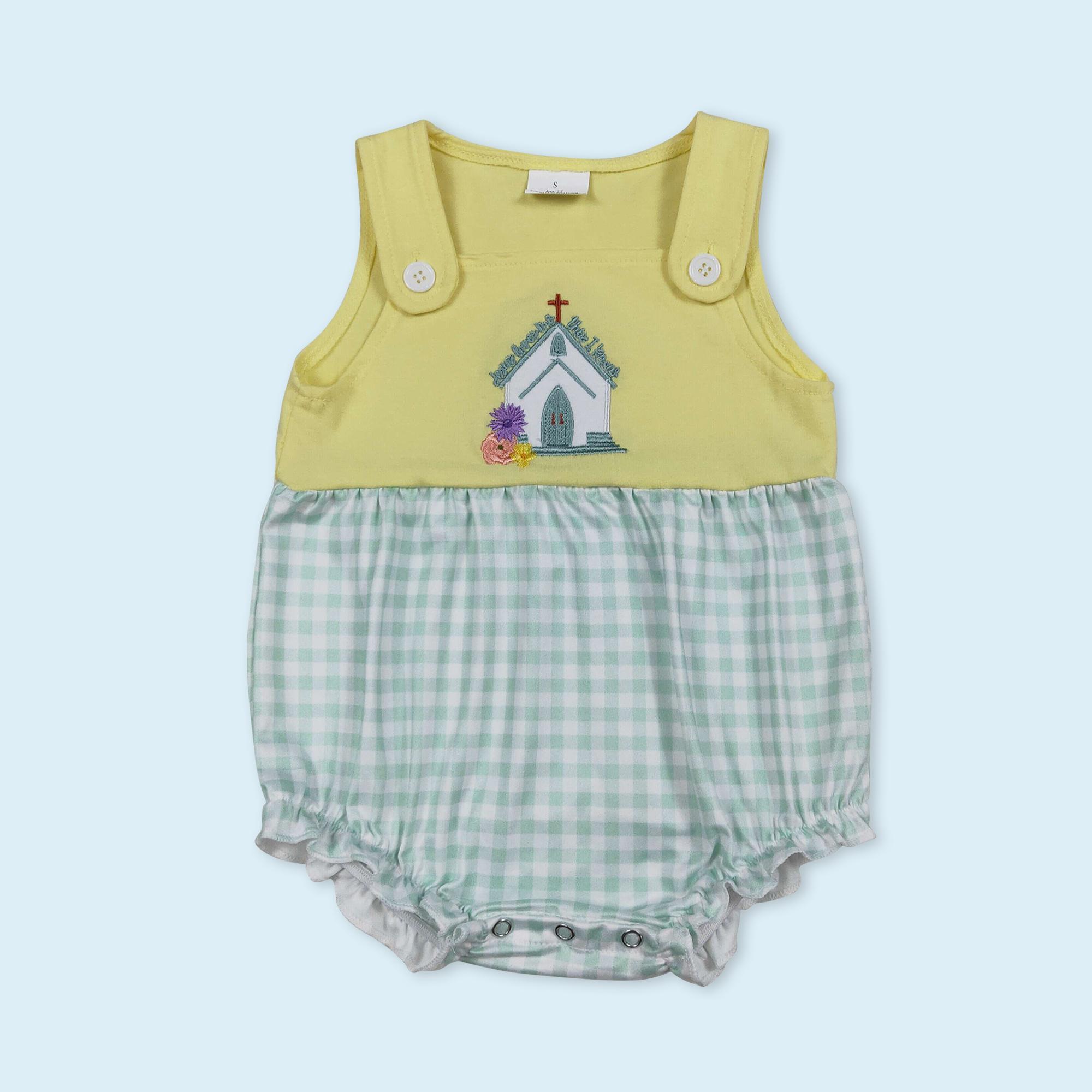 Easter cross floral design kids girls summer outfit