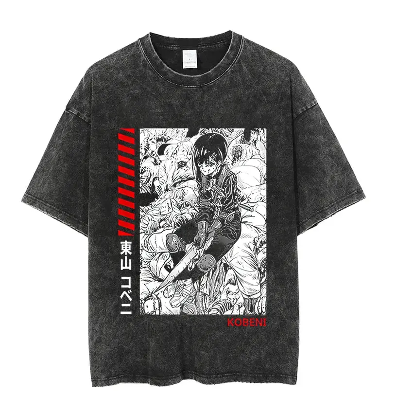 Kobeni Vintage Tee - 100% Premium Cotton Oversized Fit Casual Style Tee for Men Sizes S-5XL Relaxed Fit Graphic Design 230gsm with Collar - Fabric