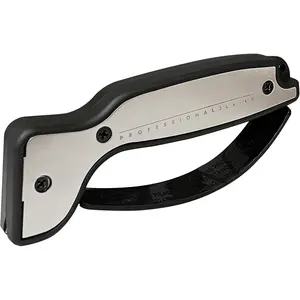 Sharpener,  Comfortable Handle, Compact & Easy to Use, Restore and Hone Straight & Serrated , White & Black