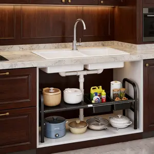Undercounter Sink Slide Pull-out Shelf Cabinet Organizer Multi-layer Removable Cabinet Drawer Organizer