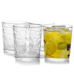 Gibson Home Great Foundations 4 piece 13 oz Embossed Glass Set