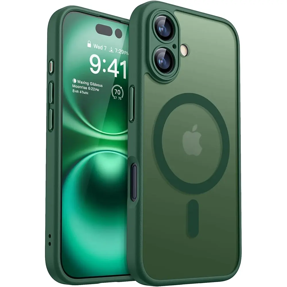 Matte Translucent Half Clear Magsafe Phone Case For iPhone 17 16 15 14 13 12 11 Pro Max Plus Magsafe Wireless Charge Armor Shockproof Cover Matte No.2