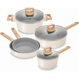 Nonstick Ceramic Cookware Set, Nonstick Pots and Pans Set with Stay-Cool Handles,  Ceramic Kitchen Cooking Set, Induction Compatible Dishwasher Safe,  and PFOA Free