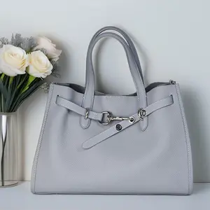 ALTANAI — genuine leather tote bag with a long adjustable strap