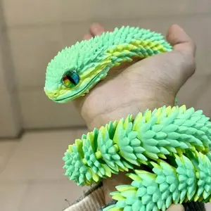 3D Printed Luminous Snake Toy, Full Body Joint Movable Simulation Animal Model Gift, Perfect for Halloween & Christmas Decorations
