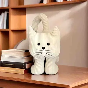 Cute 3D Standing Cat Door Stopper, Multi-Functional Decorative Soft Chenille Door Stopper, Ideal Pet Lover Home Decor Gift