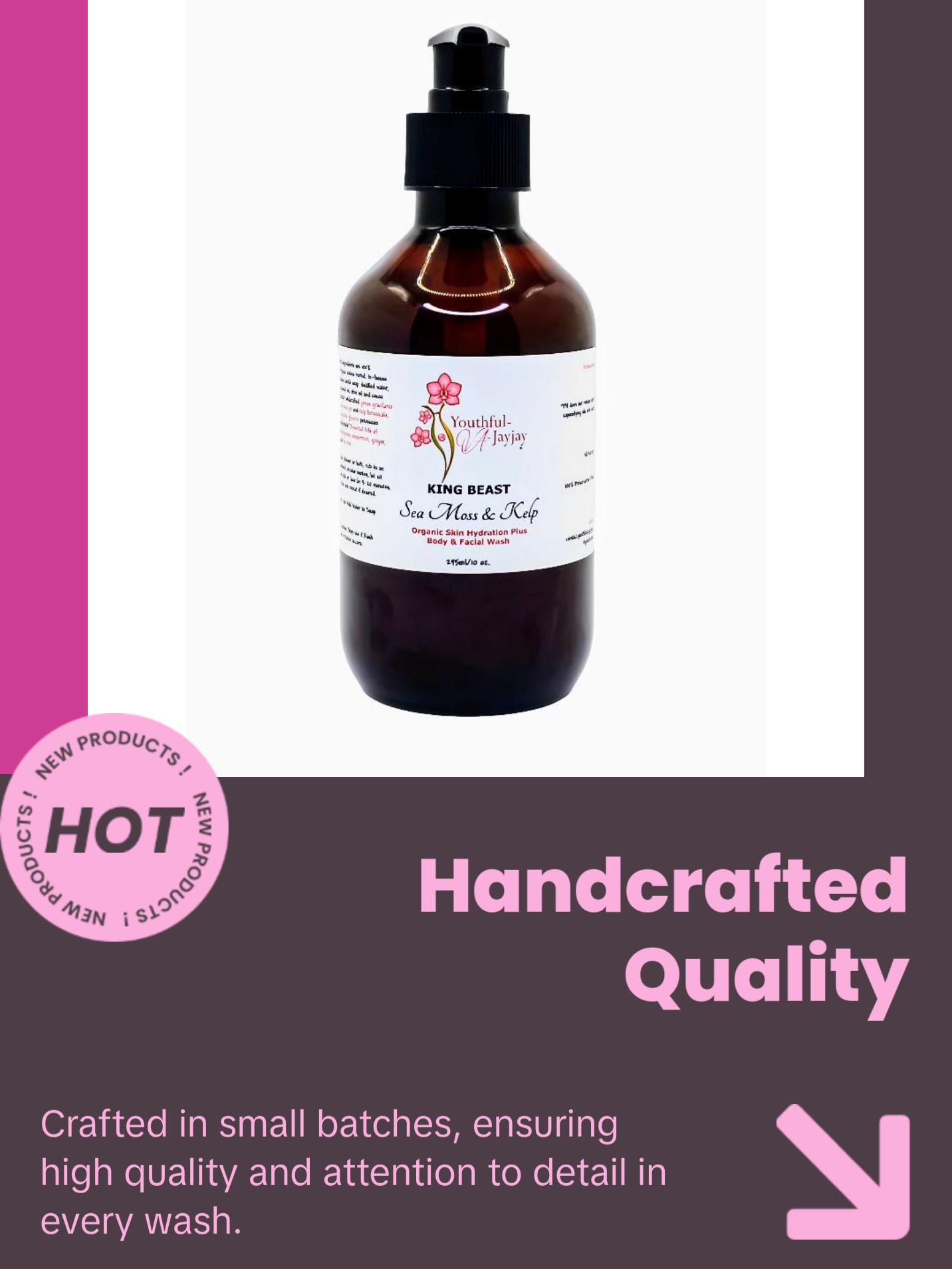 KING BEAST: Organic Sea Moss & Kelp Body & Facial Wash, 10 oz. KING BEAST: Organic Sea Moss & Kelp Body & Facial Wash, 10 oz.