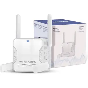 WiFi Extender AX1500 Signal Booster Long Range, Covers 13,000 Sq.Ft & 100+ Devices, 1500Mbps Dual-Band 5.8GHz & 2.4GHz WiFi Extender with Ethernet Port, No  Zones & Lag, Secure WiFi Booster