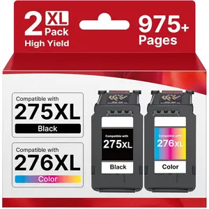 PG-275XL CL-276XL Replacement for  275 and 276 Ink Cartridges  Printer Ink 275 276 Combo Pack Compatible for Pixma TS3522 TR4720 TS3722 TS3520 TR4722 TS3720 TR4723 (1 Black, 1 Tri-Color)