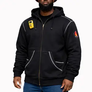 FR Zip Front Hoodie -BLACK