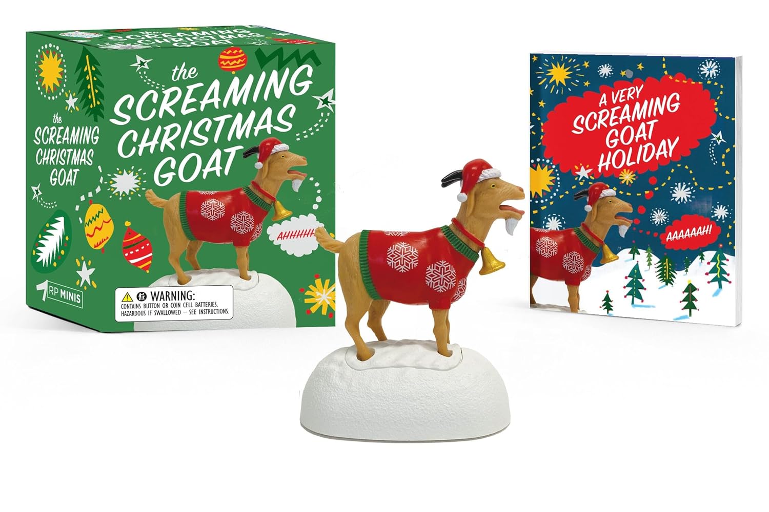 The Screaming Goat (RP Minis English Book & 3-in Figure) - Paperback 48-Page Mini Illustrated Pocket Guide, Humor-Focused Stress Relief 48-Page Book, Perfect Gift for Dorm Children for Birthdays, Key Occasions