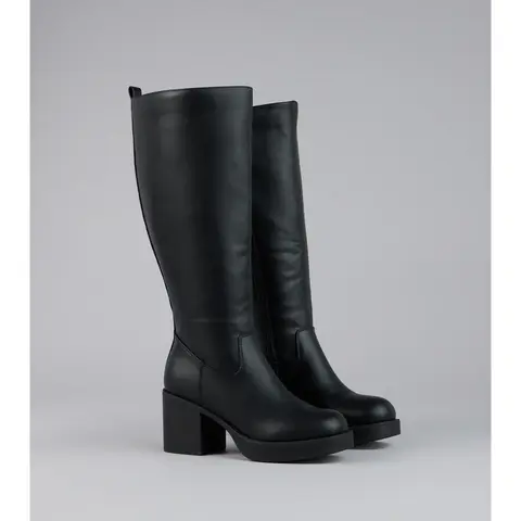 Steppin Up Block Heel Knee High Boots