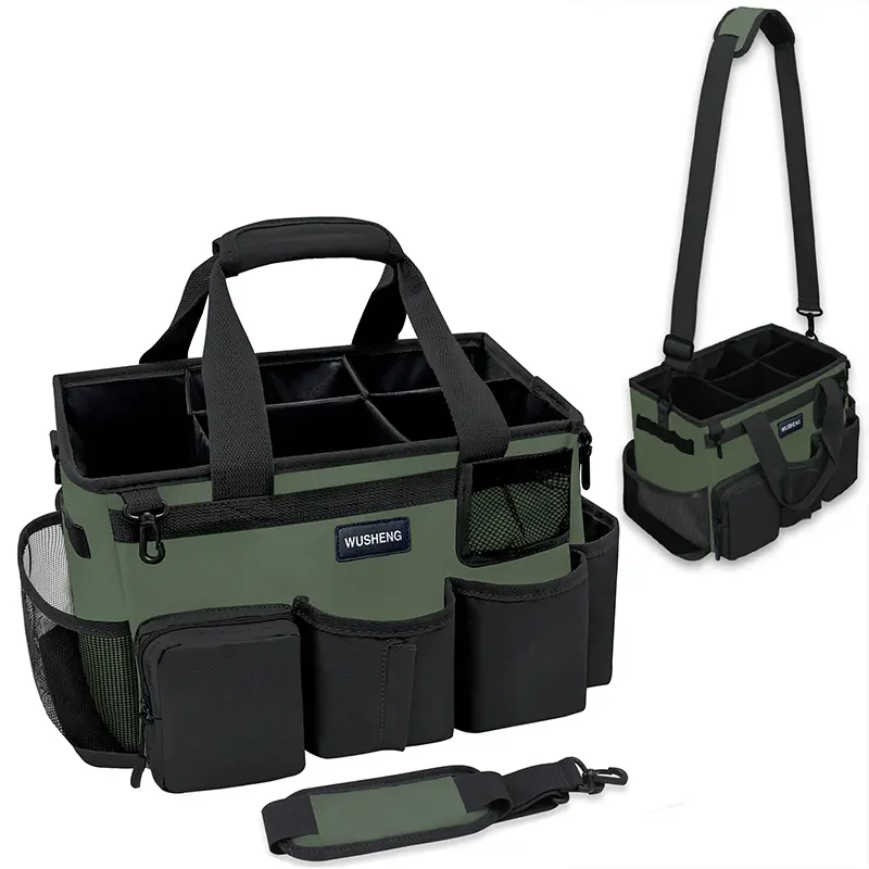 Noelen Gad dark green cleaning bag portable large capacity storage bag wearable cleaning bag cleaning supplies handbag adjustable organizer