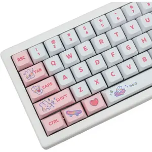 Custom Cute Bunny  for Mechanical Keyboard, 130  PBT Dye Sublimation Keycaps ( Bunny)