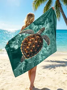Swimming Turtle Pattern Beach Towel Soft Water Absorbent Quick Dry Summer Beach Towel Perfect for Beach Daily Use Swimming Sunbathing tea fdt bathroom