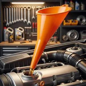 Multi-Purpose Long Neck Funnel for Car Fluids: Universal Chemical Resistant Oil Coolant Water Diesel Kerosene safe Easy Fill tool