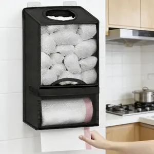 Large Plastic Bag Organizer Rack, Wall-Mounted Design, Oxford Fabric Material, Ideal for Kitchen/bathroom/laundry Room