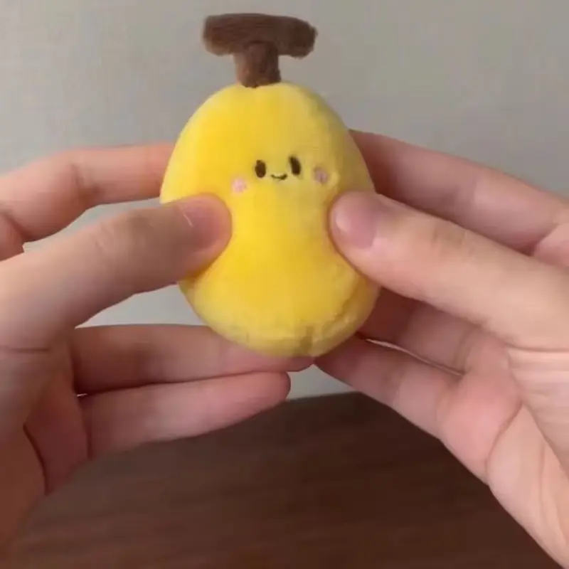 Cute Banana Plush Keychain Cartoon Fruit Stuffed Doll Pendant for Kids Gift Bag Decor