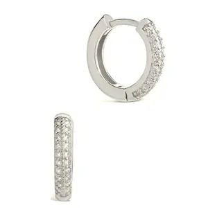 Sterling Silver Pave CZ Infinity Hoop Earrings