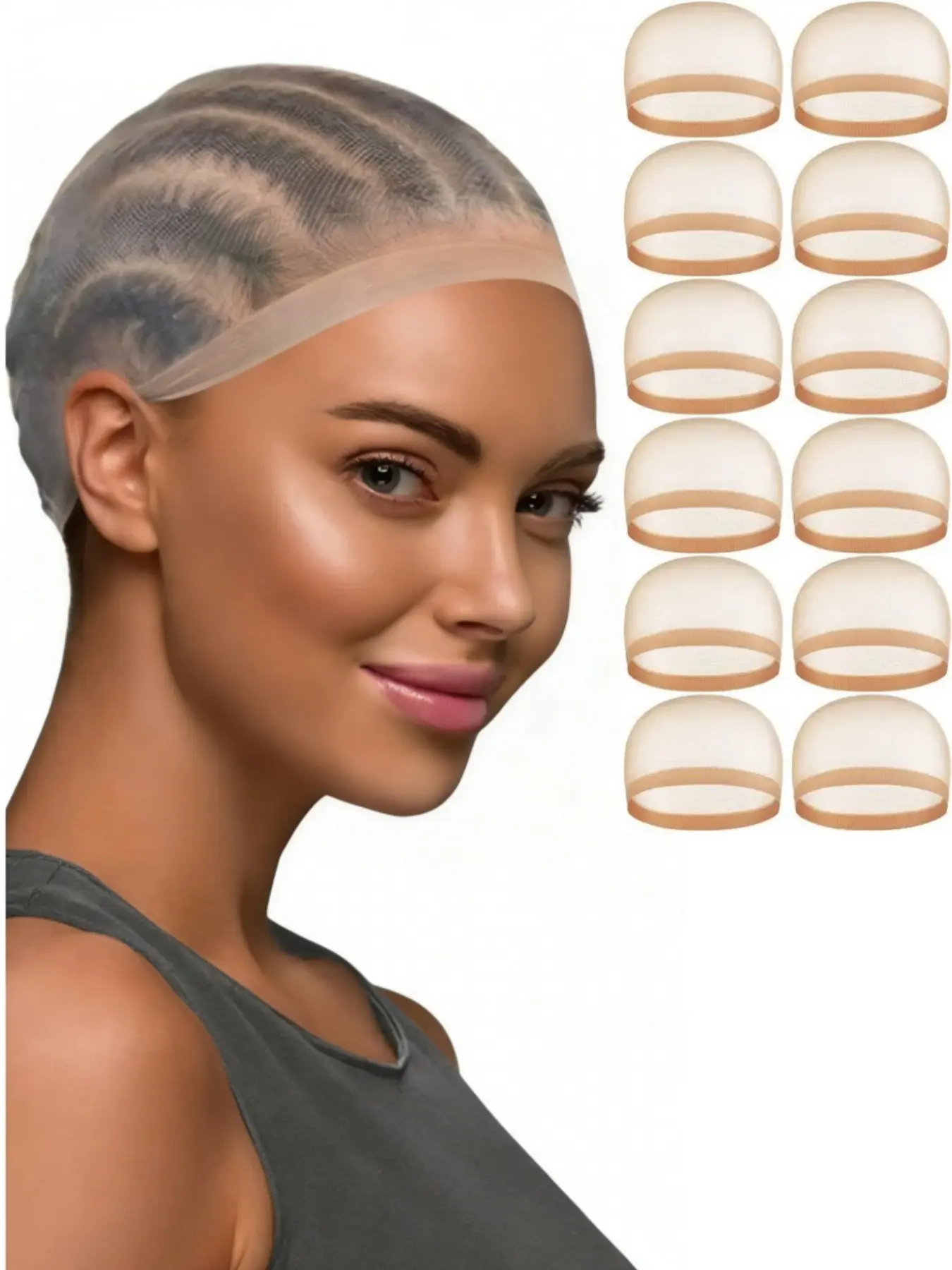 2pcs HD Quality hair net wig caps, invisible high elasticity compression caps, high transparency ultra-thin stockings