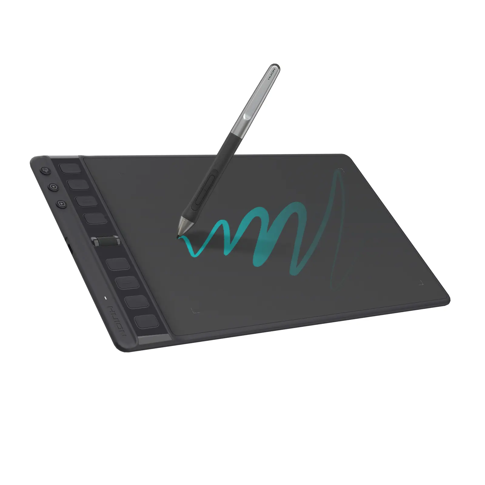 HUION Inspiroy 2 Medium Digital Writing Tablet - 9x5in Black Ergonomic Education Device with Scroll Wheel, 8 Customized Keys, Battery-Free Stylus, 60° Tilt Support, Advanced Pentech 3.0 for PC, Linux, Mobile (6.0+ OS Version)