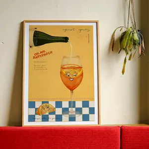 Aperol Spritz Poster, Special Designed Vintage Style Poster, Alcohol Vintage Poster, Gifr for Wine Lover