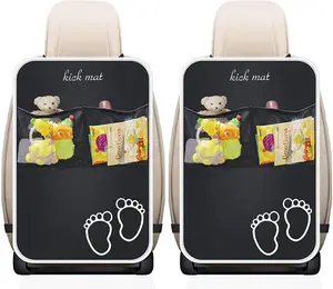 Back Seat Cover For Kids + Pocket Storage Organizer, X-Large Waterproof Kick Mats Backseat Protector, Car Seat Back Protectors For Vehicles To Protect From Dirt, Mud & Scratches